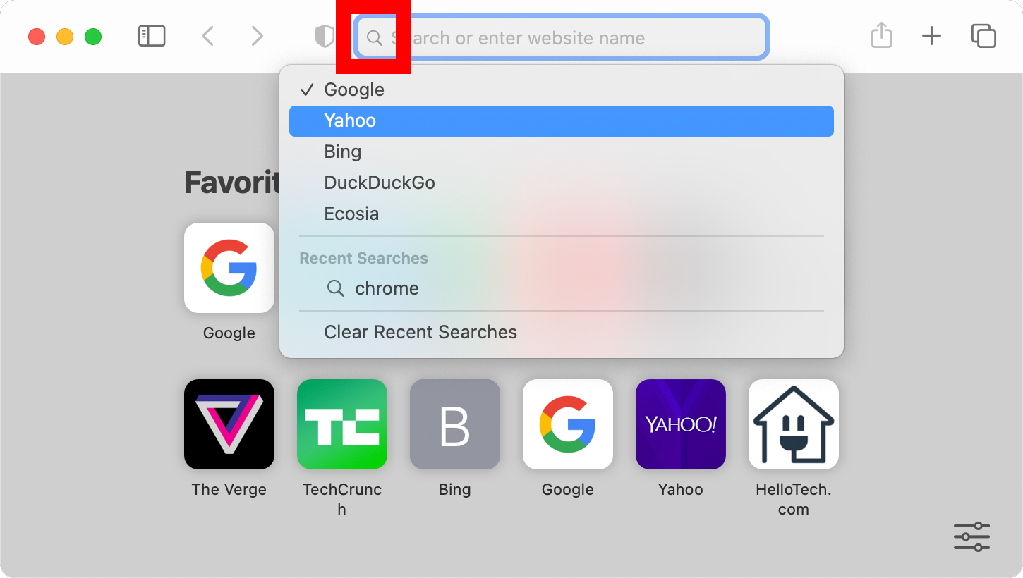 How to change the default search engine in Safari 