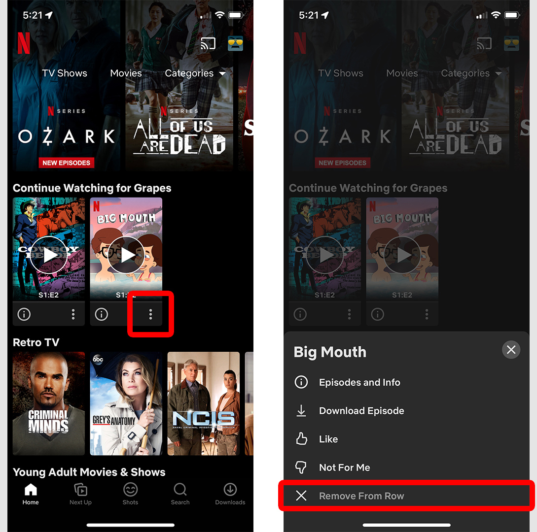 How to remove shows from continuing to watch on Netflix